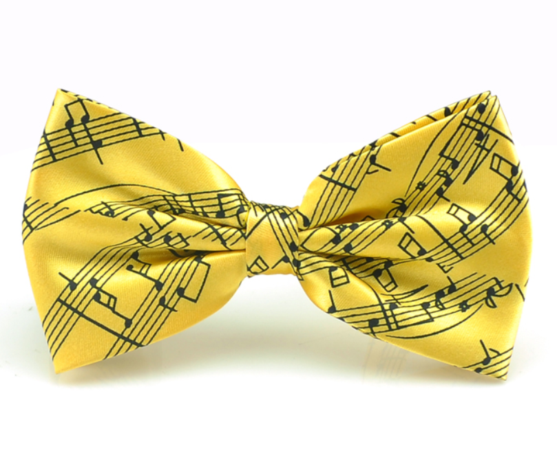 Migratie staan tijger Vlinderstrik geel met notenbalk/muzieknoten - Vlinderstrikken - Muziek  Cadeau Shop